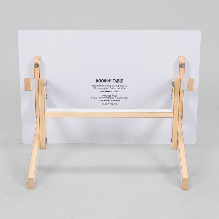 Yrjö Kukkapuro, Children's furniture, two 'Moomin S chairs'  and a table collaboration with Modeo and Moomin Characters.