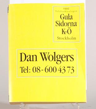 TELEFONKATALOG, omslagsdesign; Dan Wolgers.
