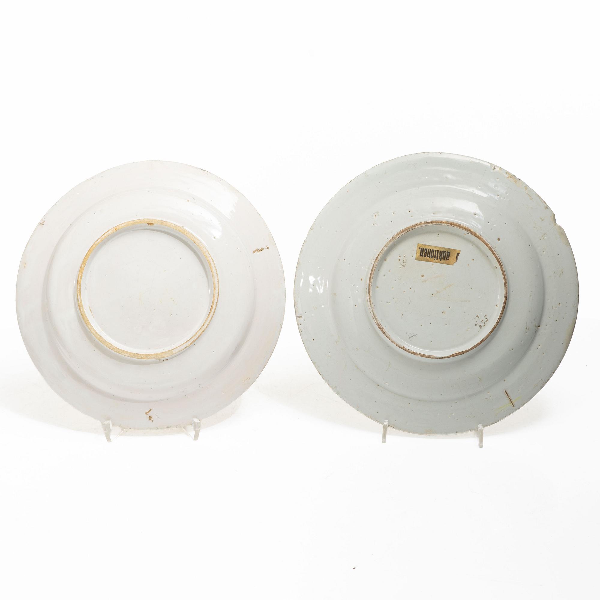 Plates, 6 pieces, faience, Kellinghusen, early 19th century.