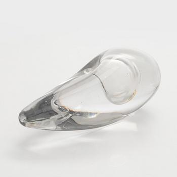 Timo Sarpaneva, lasiveistos, "Linnunpää" signeerattu Timo Sarpaneva Iittala -56.