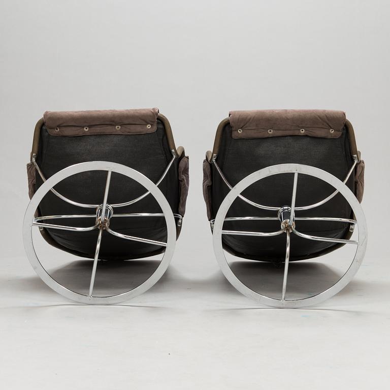 Bruno Mathsson, fåtöljer, ett par, "Jetson", Dux. Formgiven år 1969.