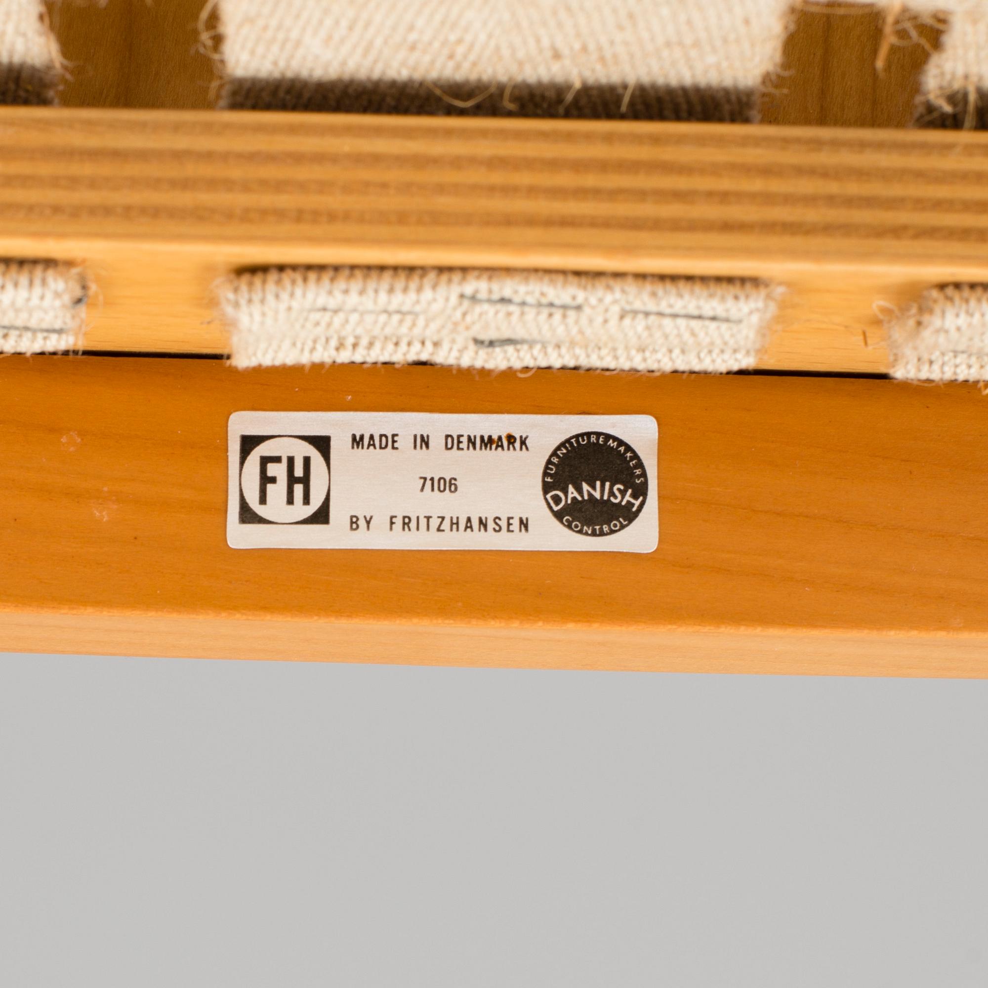 A Hans J Wegner 'Kinastolen' armchair, Fritz Hansen, Denmark 1971.