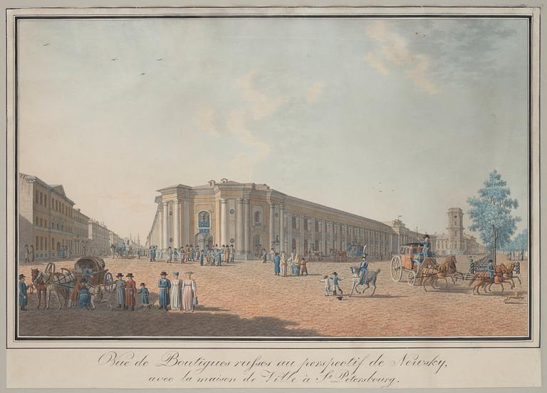 Benjamin Patersen (Paterson), ”Vue de Boutiques russes au perspectif de Nevsky”.