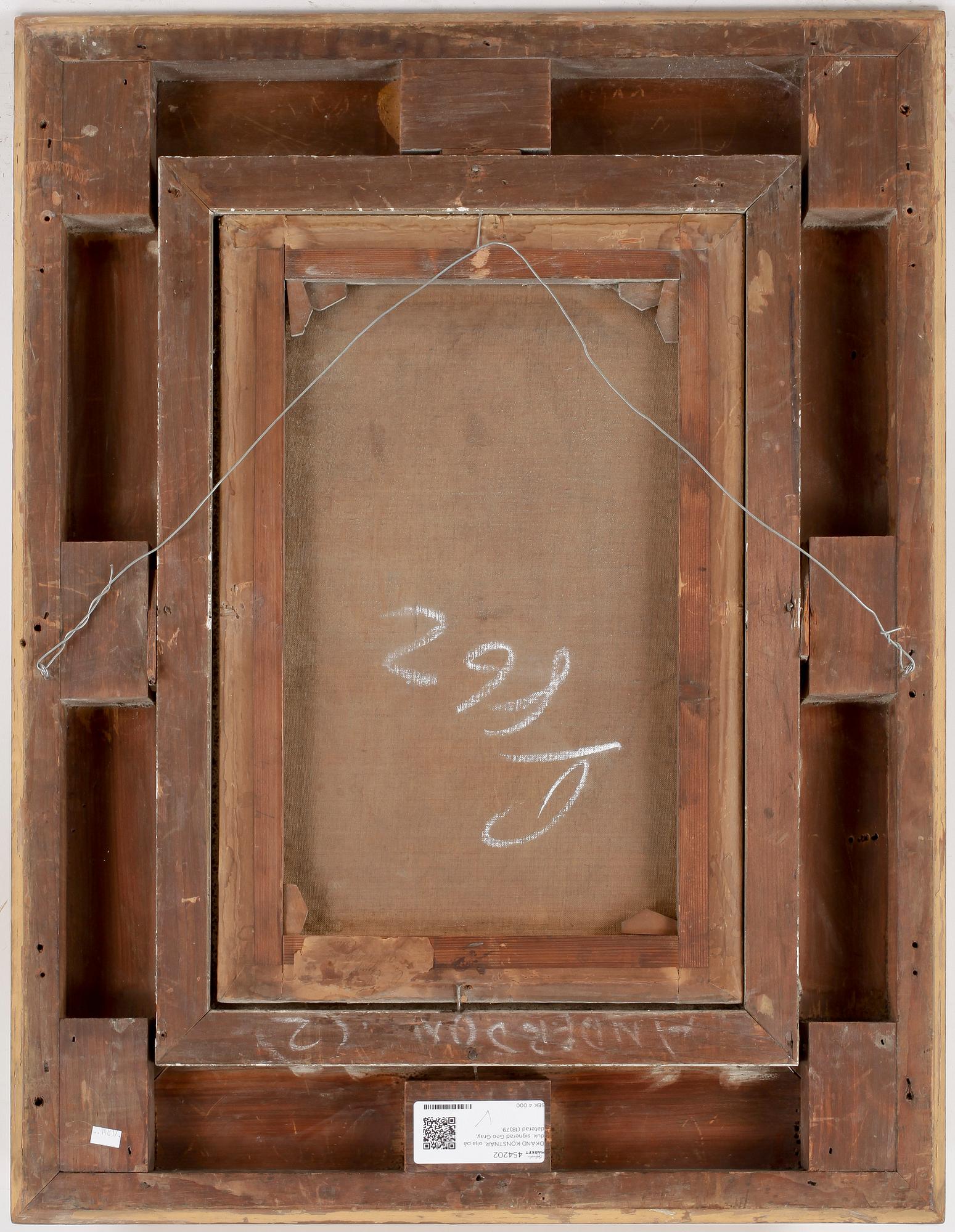 OKÄND KONSTNÄR, olja på duk, signerad Geo Gray, daterad (18)79.