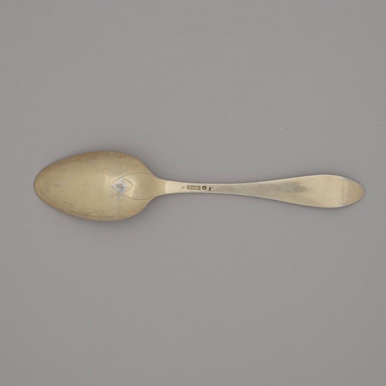 A Swedish early 19th century silver-gilt burial-spoon, mark of Erik Bratt, Uddevalla (1798-1816).