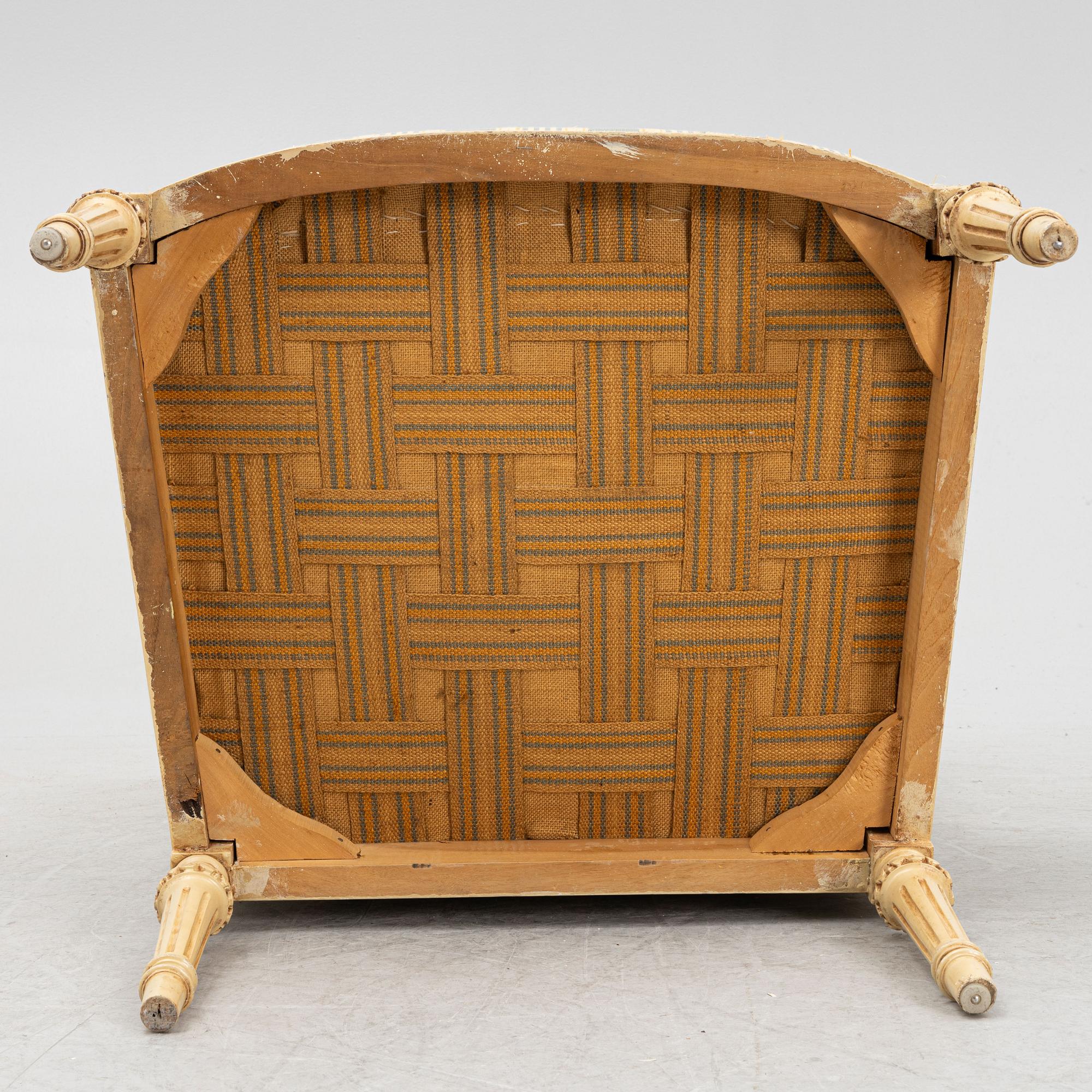 Berger chair, Louis XVI style, circa 1900.