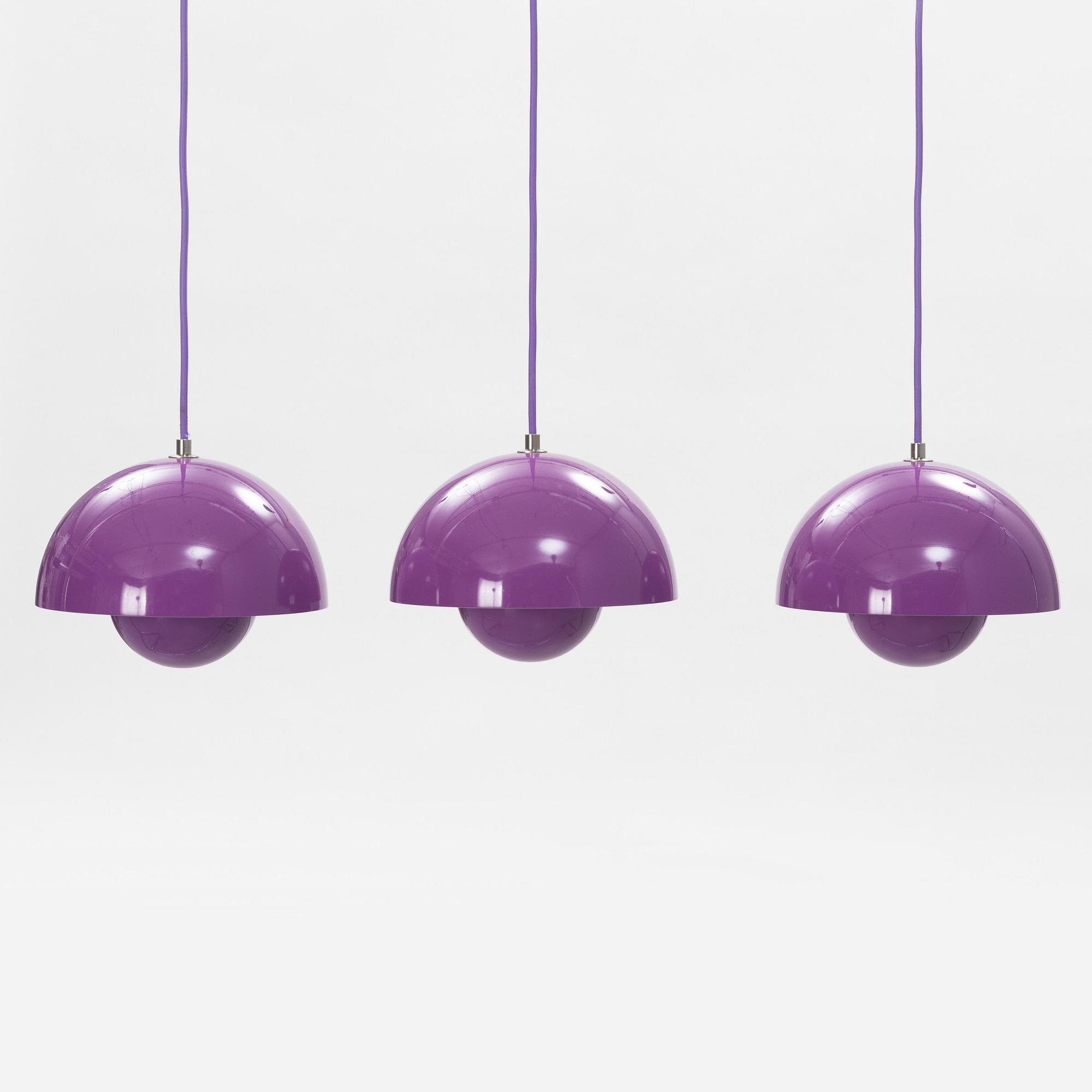 Verner Panton, taklampor, 3 st, "Flower Pot VP1", &Tradition, Danmark.