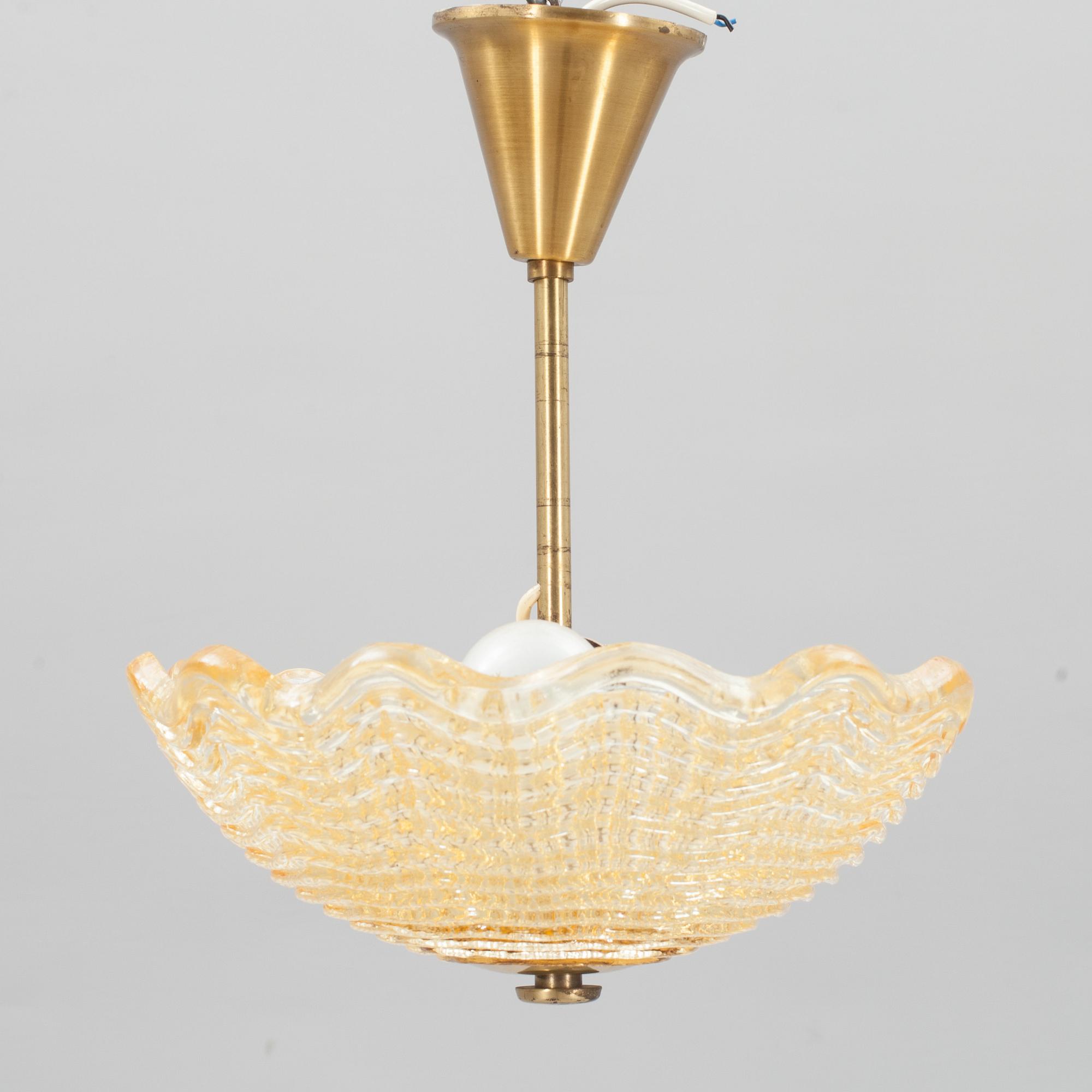 TAKLAMPA, möjligen Orrefors, 1900-talets mitt.