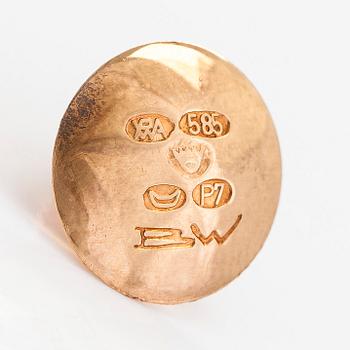 Björn Weckström, dress shirt buttons and tie pin 'Square', 14K gold, Lapponia 1966, 1968.