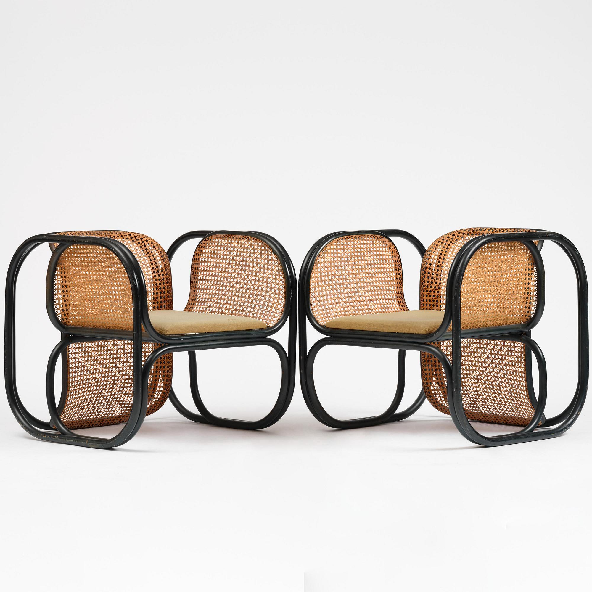 Jan Bocan, fåtöljer, ett par, Thonet, utförda för Tjeckoslovakiska ambassaden, Stockholm, 1972.