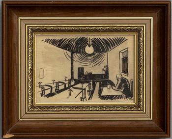 TOVE JANSSON, tuschteckning, signerad.