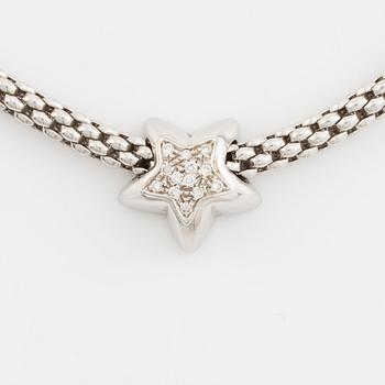Fope, 18K white gold and brilliant cut diamond necklace.