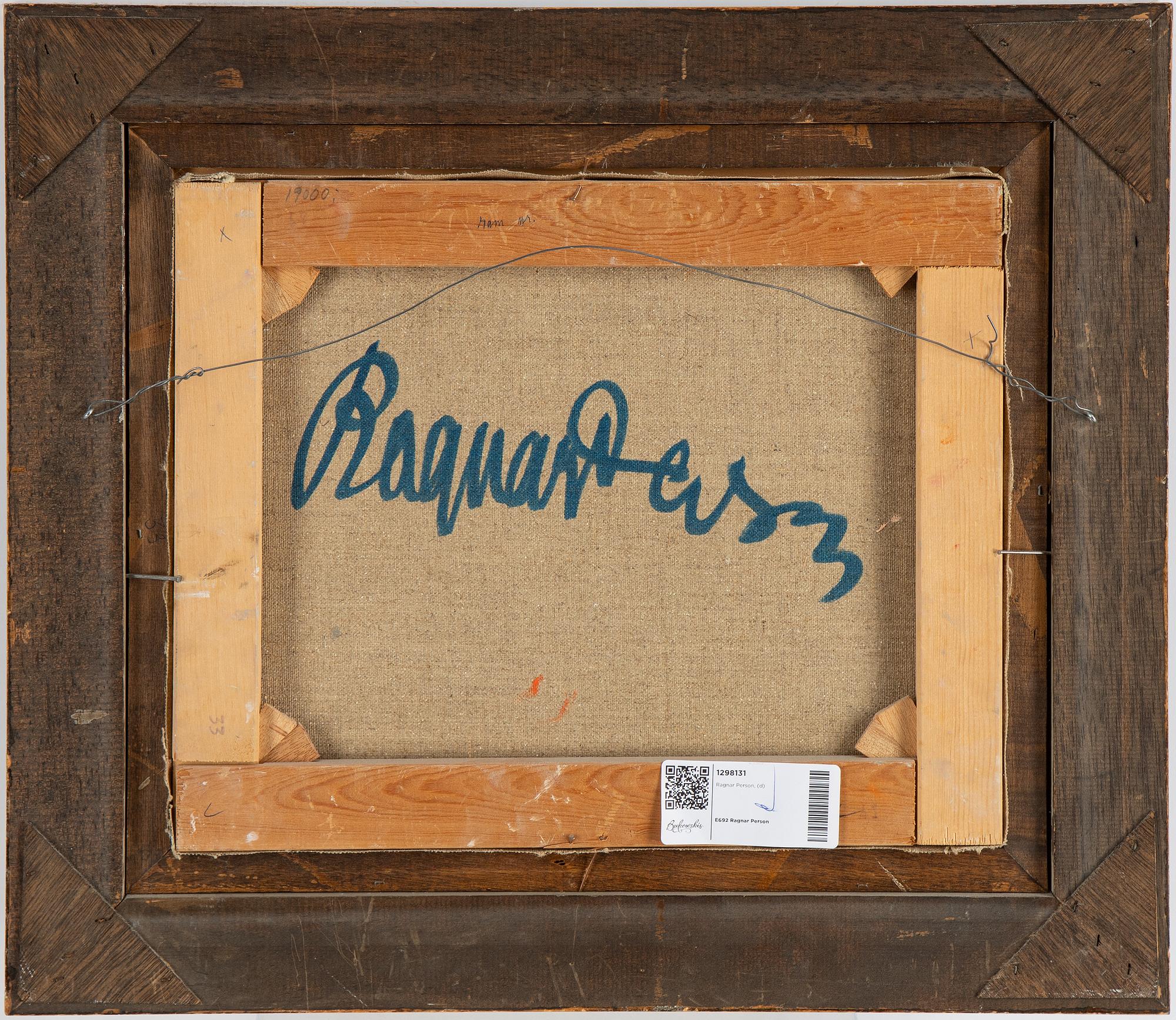 Ragnar Person, oil on canvas, signed RP.