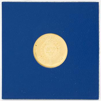 GULDMYNT, 1000 kr, Gustaf III, 1992. 5,8 gram.