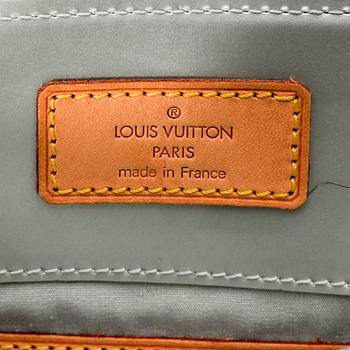 A grey monogram vernis handbag and purse by Louis vuitton.