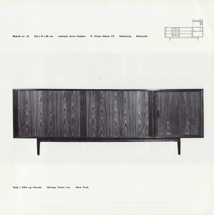 Arne Vodder, a rosewood sideboard model "36", Sibast, Denmark, 1960s.