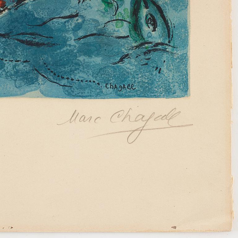 MARC CHAGALL, Färglitografi, 1964, av Charles Sorlier efter Marc Chagall, signerad med blyerts XVIII/LXXV.