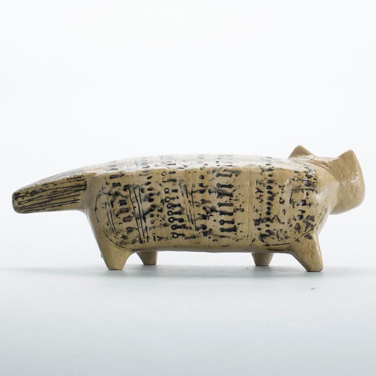 FIGURIN, stengods, "Katt", Lisa Larson, Gustavsberg. Ur serien "Stora zoo", i produktion 1958-1979.