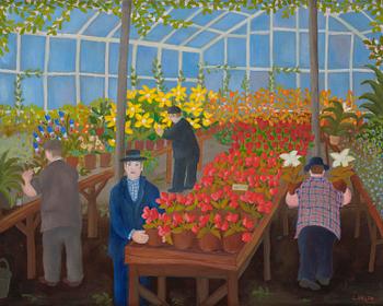 803. Lennart Jirlow, In the greenhouse.