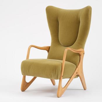 Jens Malling Pedersen, a rare "Pelican" high back easy chair, Dantos, Vejle, Denmark, 1950s.