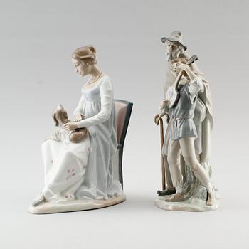 FIGURER, 2 st, porslin, LLadro och Zaphir, Spanien.