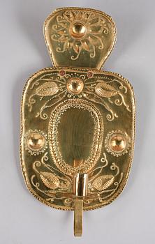 LJUSPLÅTAR, ett par, mässing, barockstil, 1800/1900-tal.
