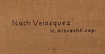 DIEGO VELASQUEZ, kopia efter, olja på duk, 1900-tal.