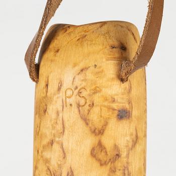 A burr birch knife, unidentified signature.