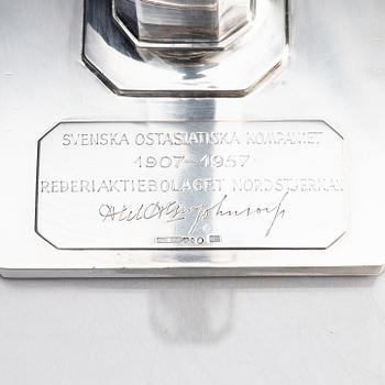 Sven Carlman, ljusstakar, ett par, silver, Carlman Silversmide AB Stockholm 1957.