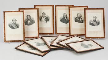 GRAVYRER, 12 st, sent 1800-tal.