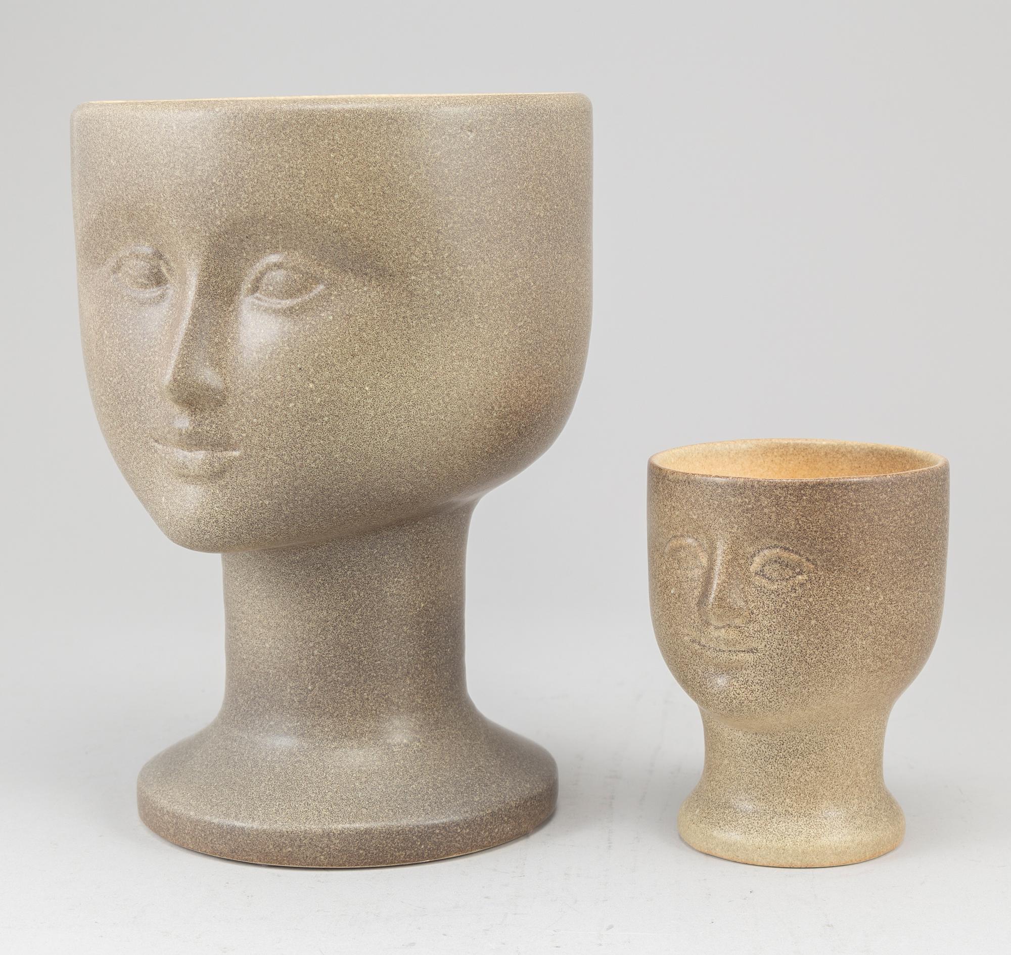Two stoneware vases by Lisa Larson, Gustavsberg.