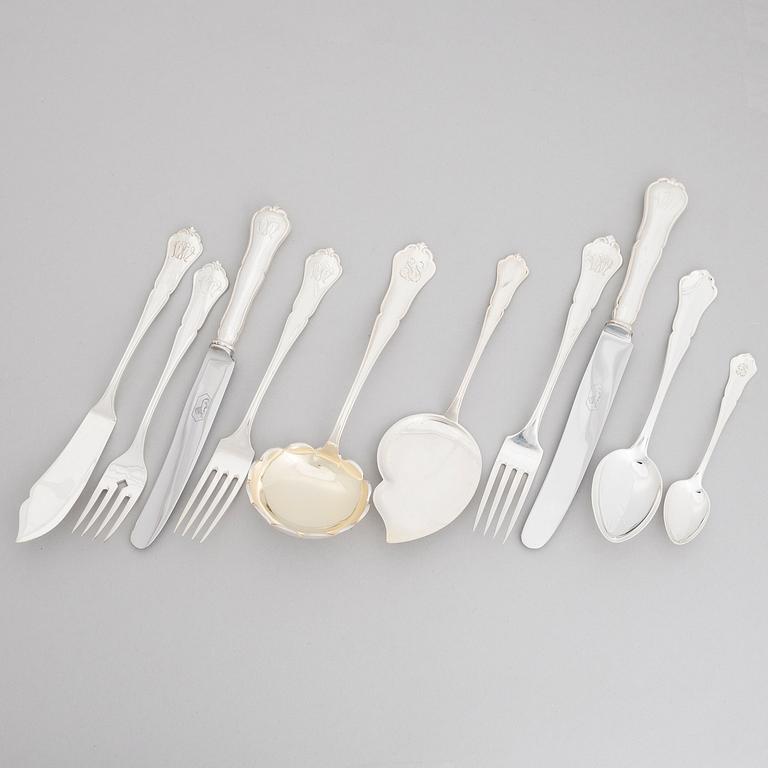 BESTICKUPPSÄTTNING, 50 delar, silver, "Chippendale", Kultakeskus, Tavastehus 1938-1977.