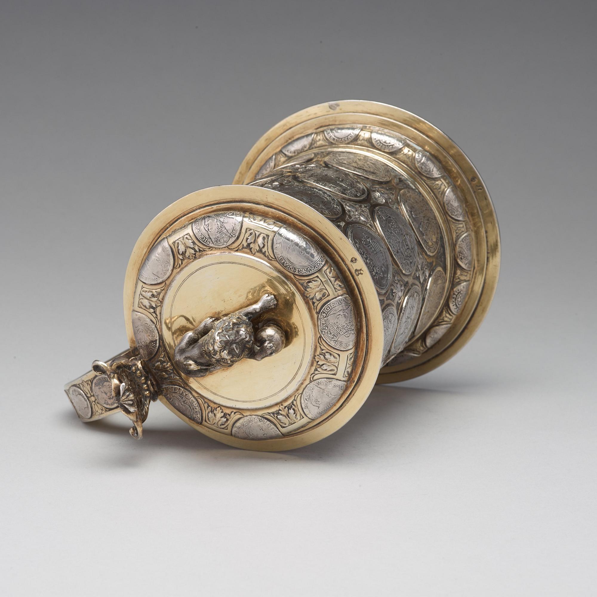 Andreas Haidt, dryckeskanna, silver, Danzig (verksam 1689-1699). Barock.