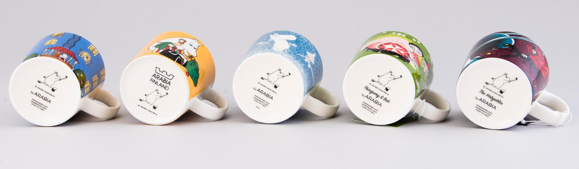 MUUMIMUKEJA, 25 kpl, posliina, Moomin Characters, Arabia 1996-2018.