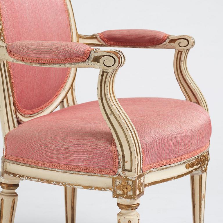 A pair of Gustavian armchairs.