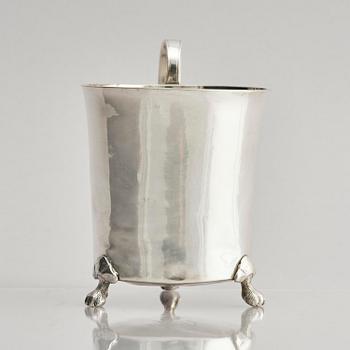 A Swedish early 19th century silver beaker with handle, mark of Anders Nymansson, Mariestad 1820.