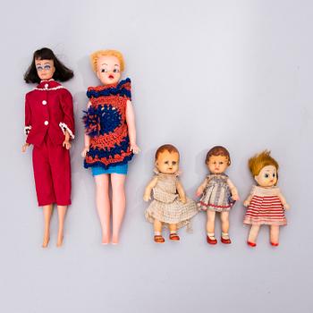 PARTI DOCKOR, 5 ST, bl a "Midge" och "Sindy", 1960-tal.