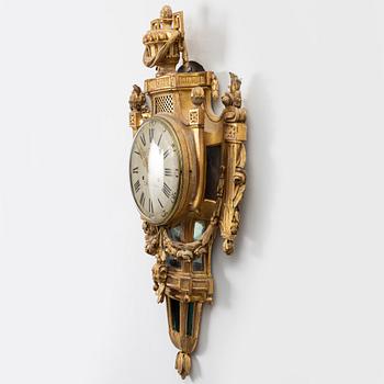 Väggpendyl, av Nils Berg (verksam i Stockholm 1751-94), Gustaviansk.