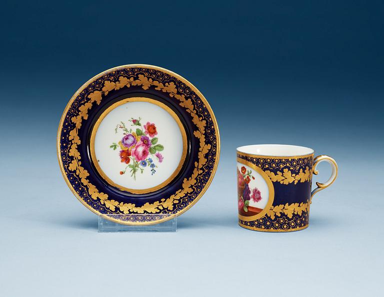 A "Sévres" cup and saucer, 19th Century.