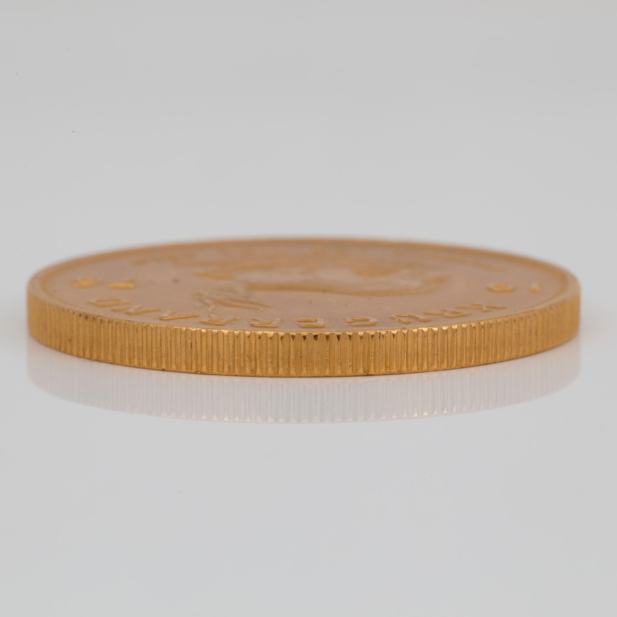 GULDMYNT, Krugerrand, Sydafrika 1976. Vikt ca 35 g.