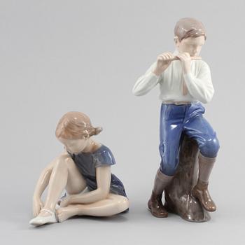 FIGURINER, 2 st, porslin, Royal Copenhagen samt Bing & Gröndahl, Danmark, 1900-talets andra hälft.