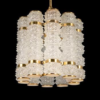 A late 20th century chandelier for Konsthantverk Tyringe.