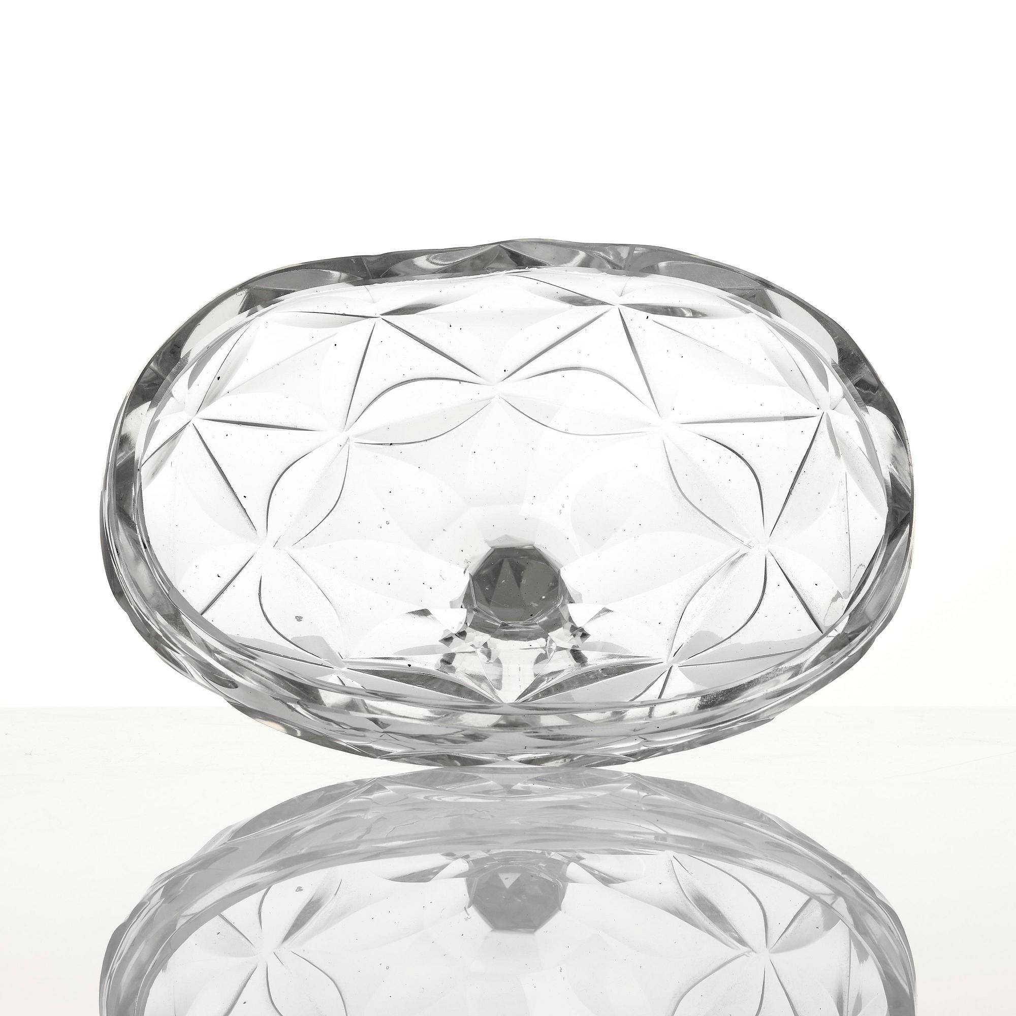 Skål med lock och fat, glas. Anglo-irisk, 1800.