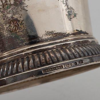 A silver vase by F Carlman, Stockholm, 1938. Total weight ca 424 g.