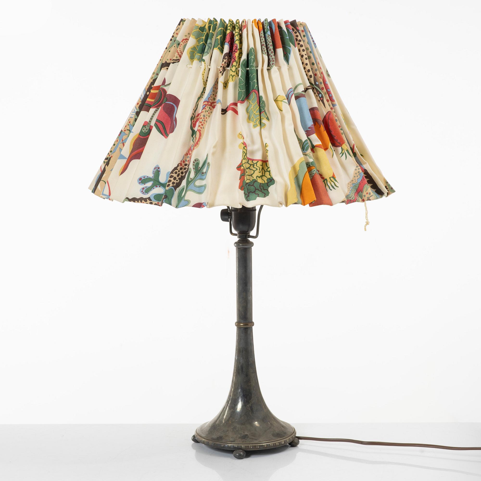 A silver plated table lamp, GAB, first half of the 20th century.