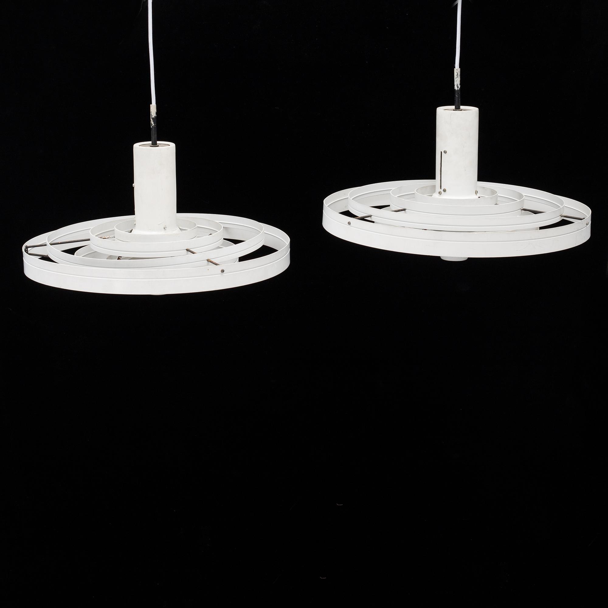 A pair of 'Fibonacci' ceiling lamps by Sophus Frandsen, 1960's.