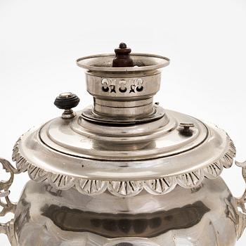 A silver-plated brass samovar. Teile, Russia 1882.
