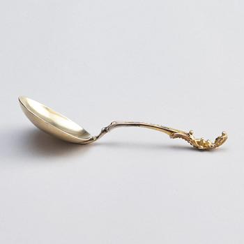 A parcel-gilt Baroque silver spoon, 18th century.