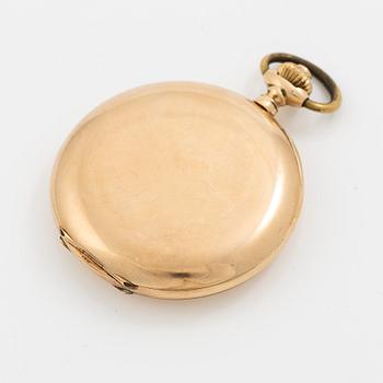 Pocket watch, 14K gold, hunter, 52.5 mm.