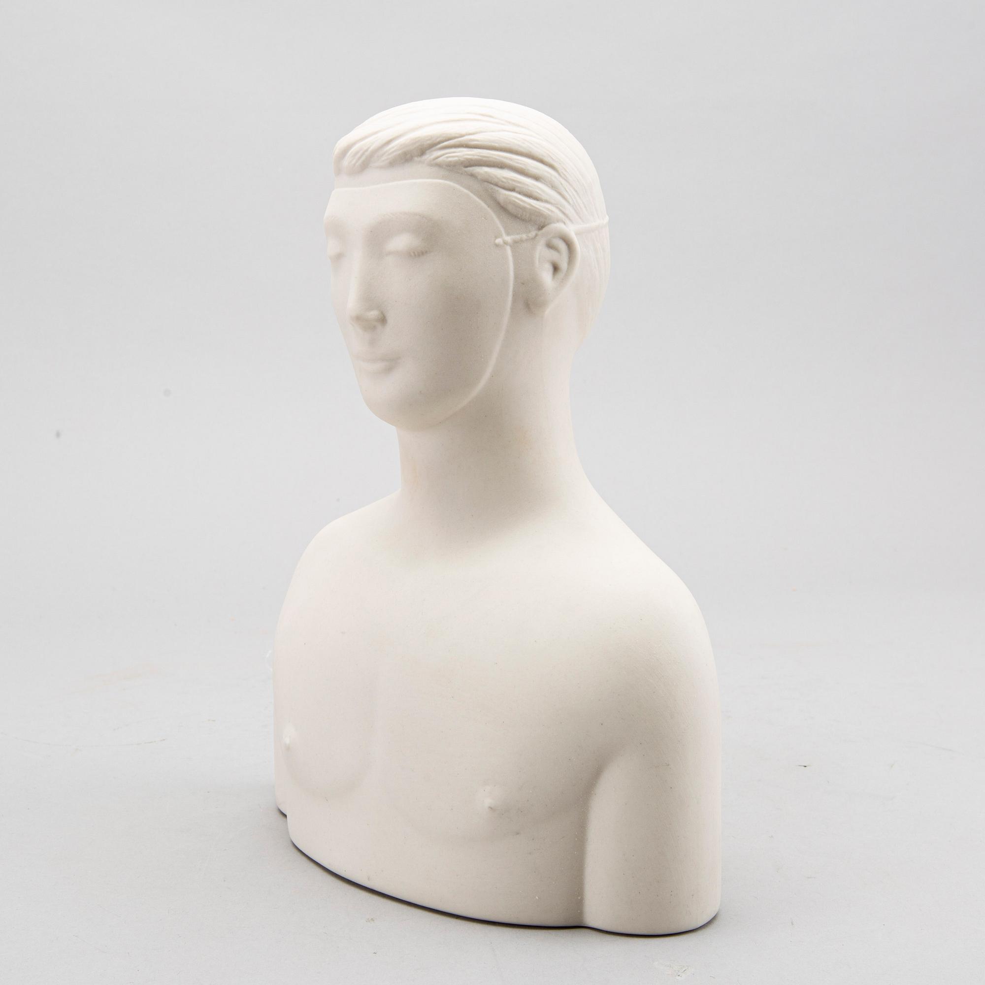 STIG LINDBERG, parian, "Mannen med mask", Gustavsberg.